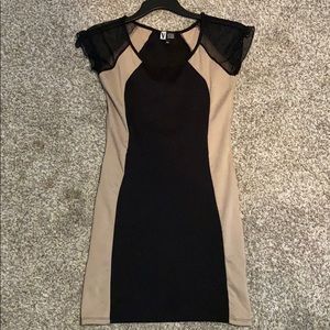 Black and nude tight dress